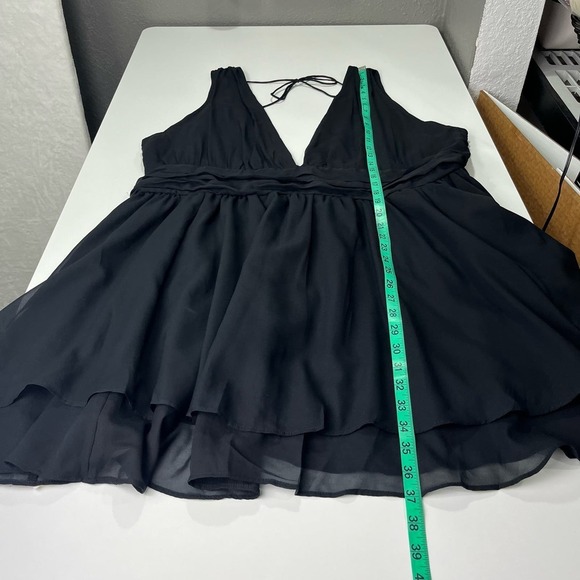 Abercrombie and Fitch Womens Size XXL Plunge Pleated Dress Black Fit & Flare NWT - Picture 10 of 13